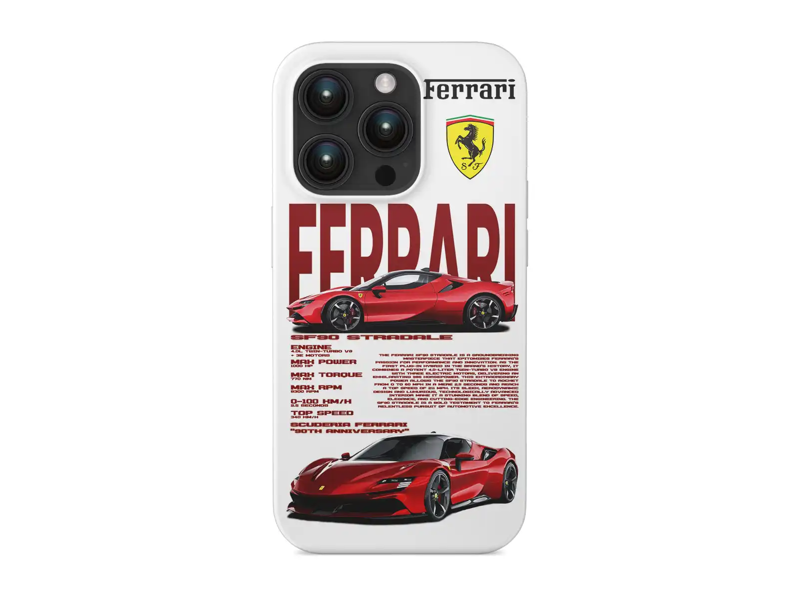 Ferrari SF90 iPhone Silicone Case High-End Series 